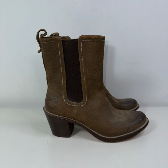 Fry Suede Chelsea Boots Aleksandra Zee Block Heel Women's Size 8 - Picture 2 of 16